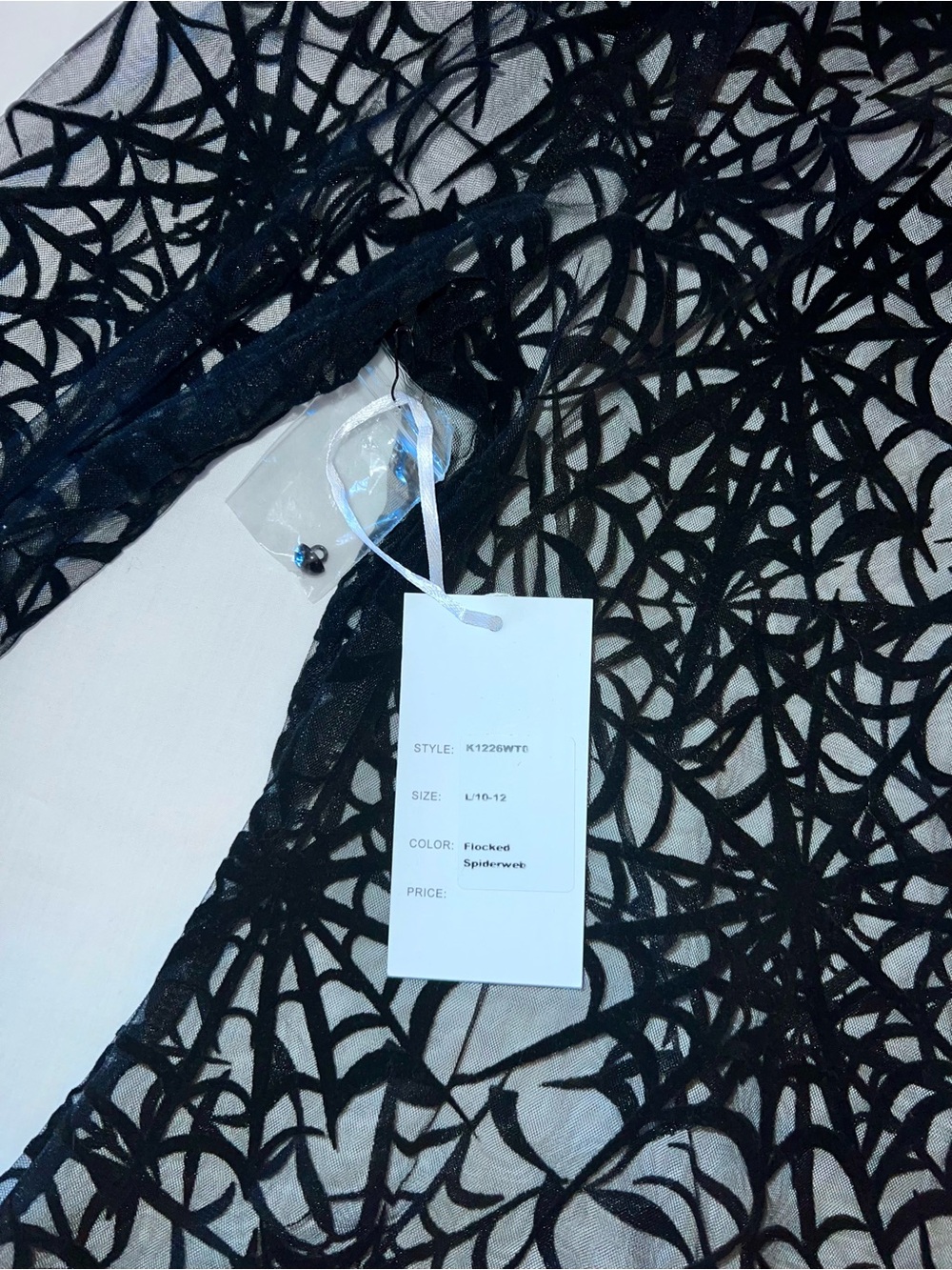 Unique Vintage Halloween Sheer Spiderweb Blouse Sheer New L - Picture 4 of 7